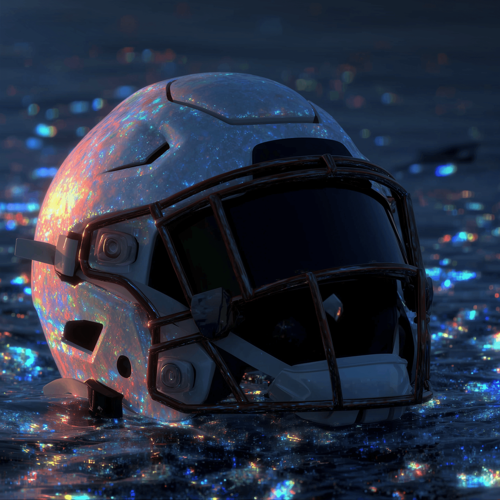 Futuristic football helmet